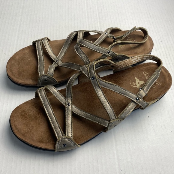 Dansko JOVIE Gold metallic strappy sandals Sz 41 - Picture 4 of 9